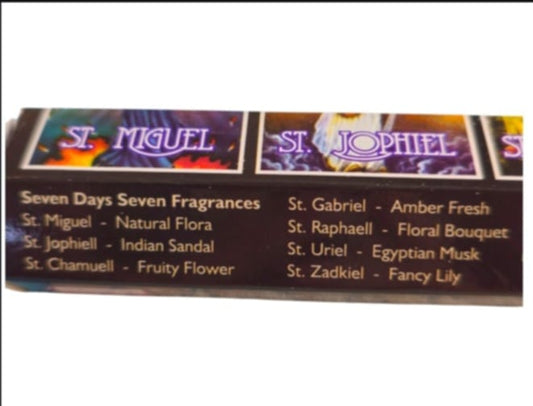 Incienso 7 Arcángeles, Incienso Natural de la India, Caja de 20 Varillas