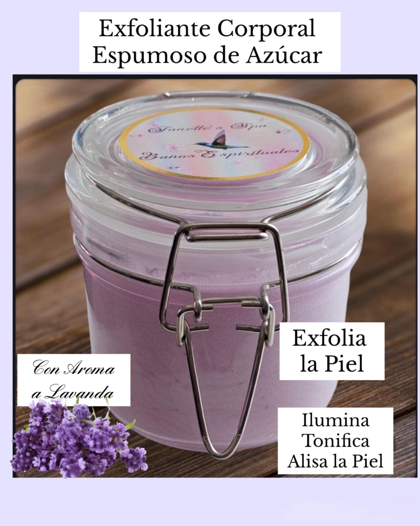 Exfoliante Corporal Espumoso de Azúcar, Piel hidratada, Sana y Brillante