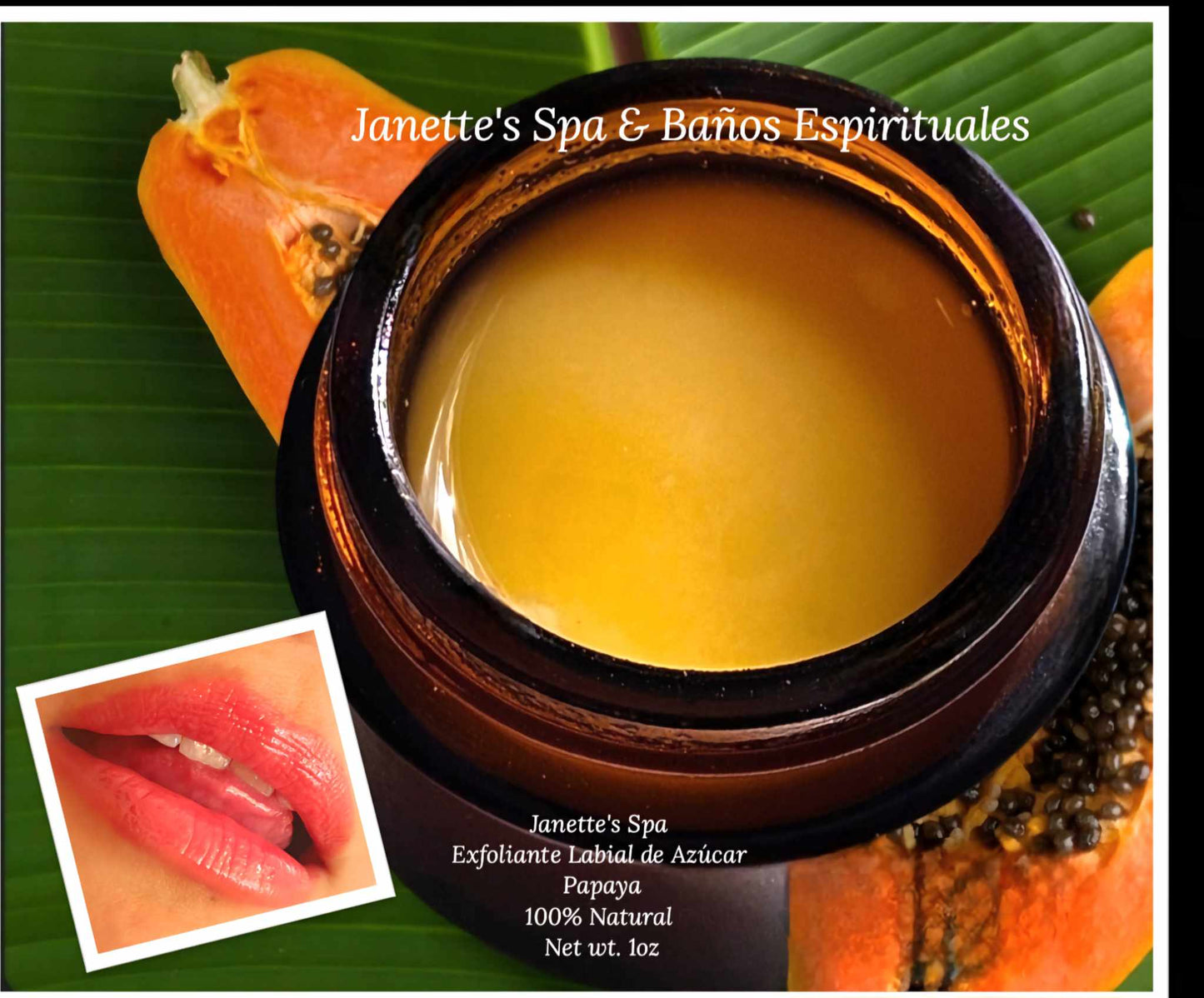 Exfoliante Orgánico de Azúcar para Labios - Papaya