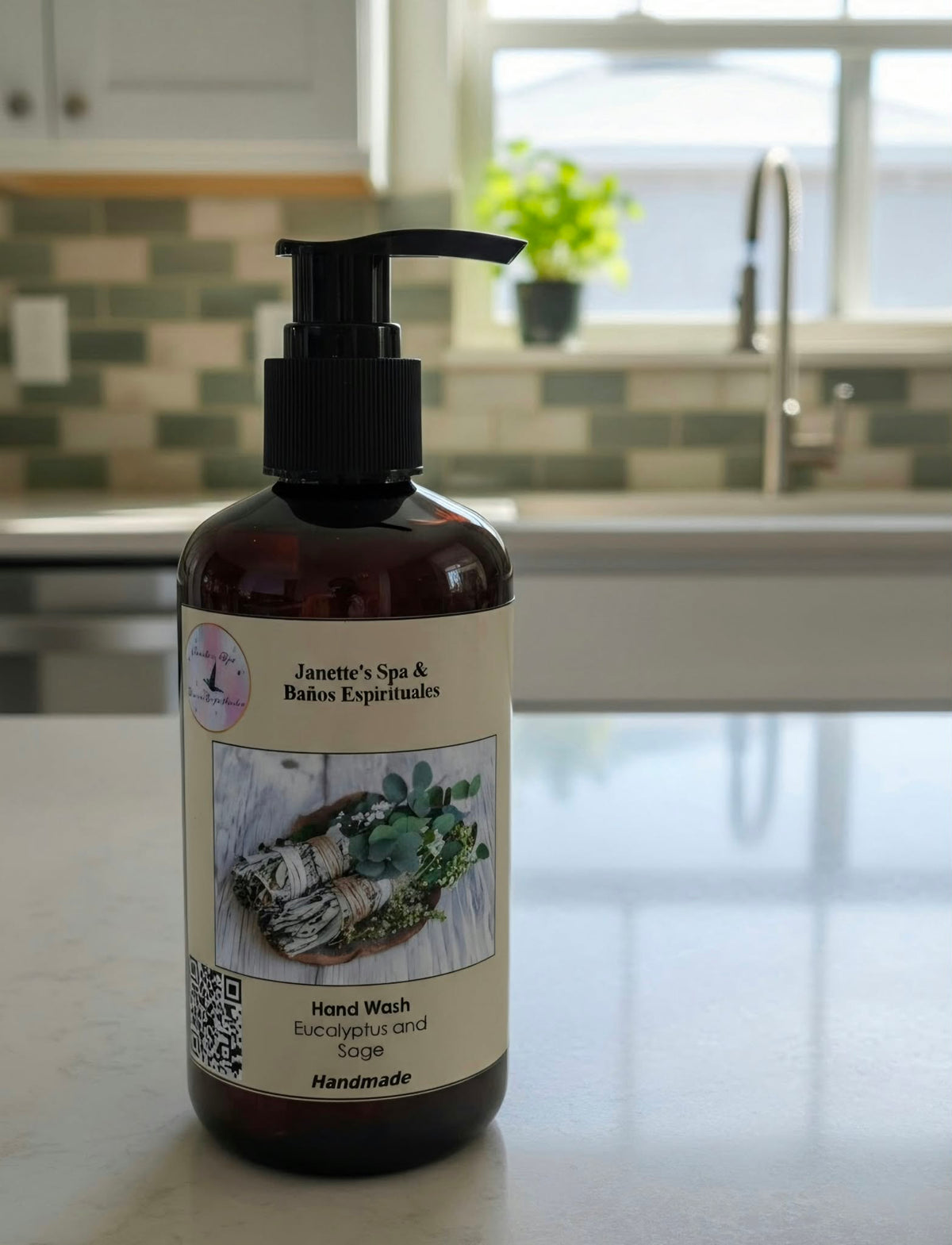 Jabón Líquido Espiritual de Eucalipto y Salvia – Limpiador Ritual para Manos