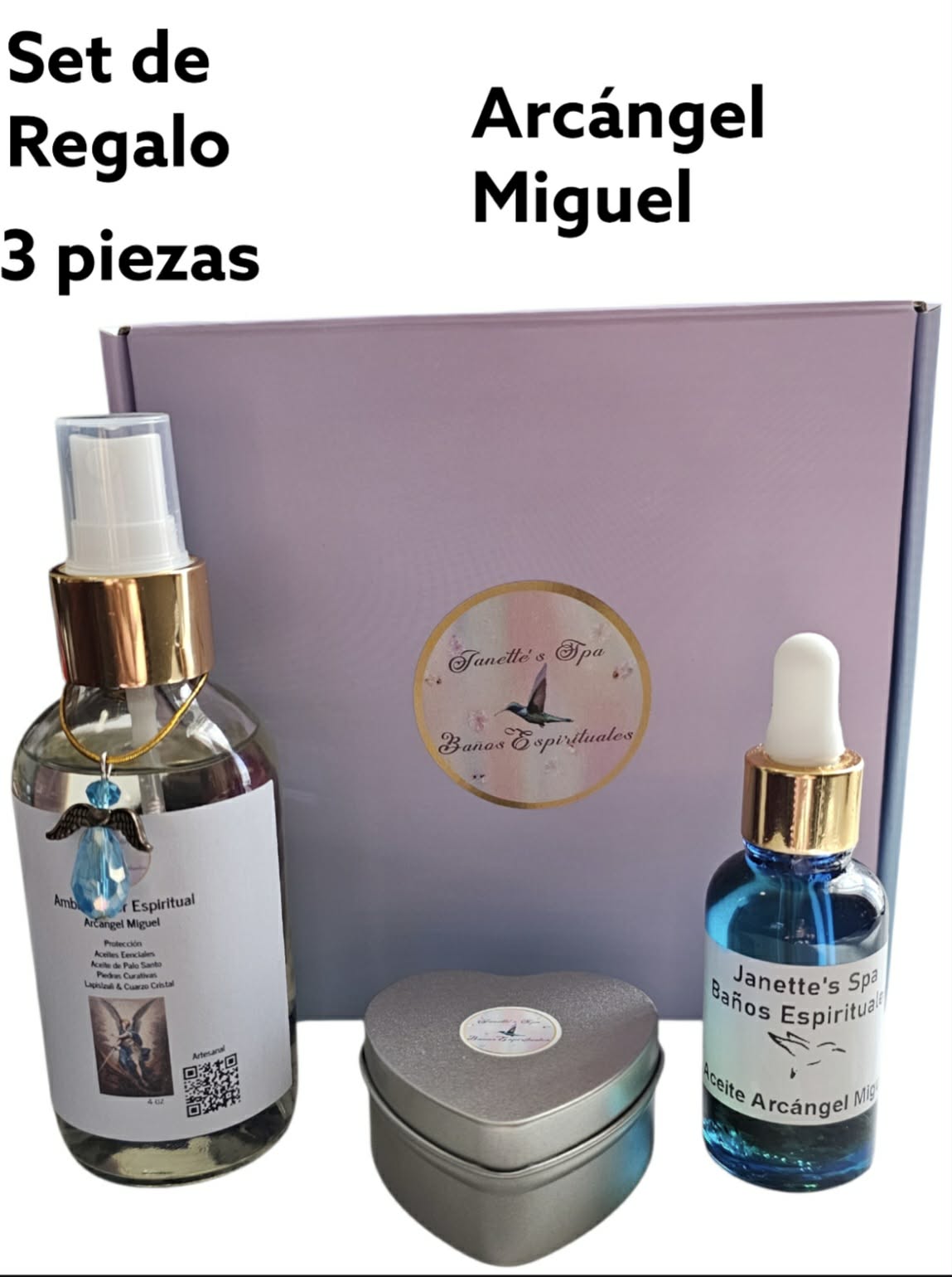 Gift Set with Archangel Michael Candle, Spiritual Air Freshener and Spiritual Oil