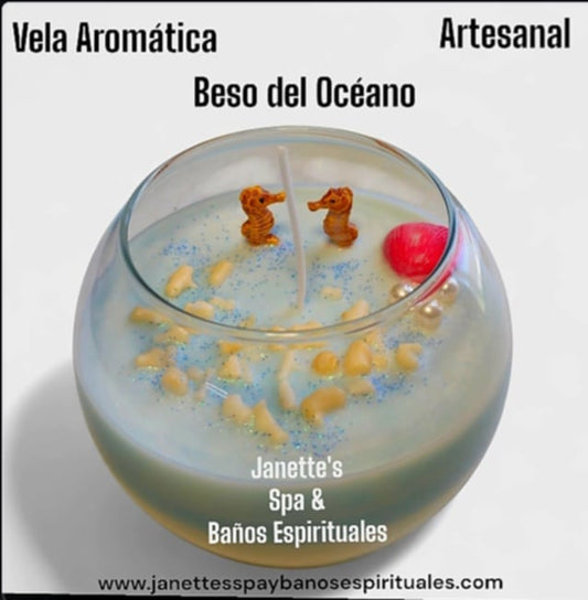 Vela Aromática con Caballitos de Mar