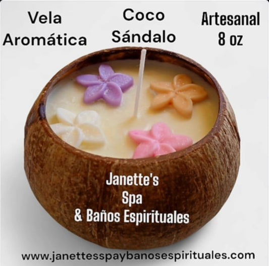 Vela Aromática en Cáscara de Coco