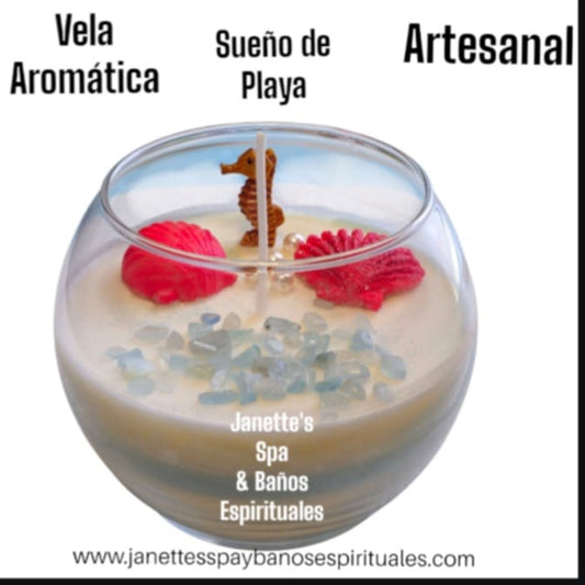 Vela Aromática con Temática Marina